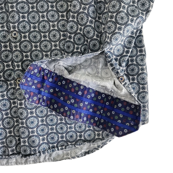 OXLEY Geometric Print Button-Up Shirt 100% premium cotton large - Picture 7 of 13